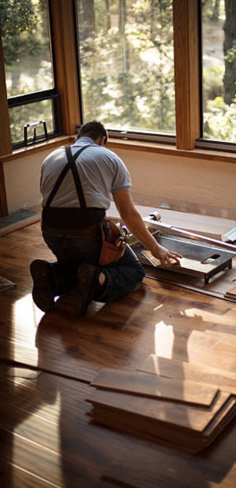 Cutting wood for flooring installation